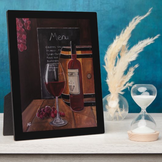 Rode wijnschilderij van Alfred Fox Fotoplaat (Zijkant)