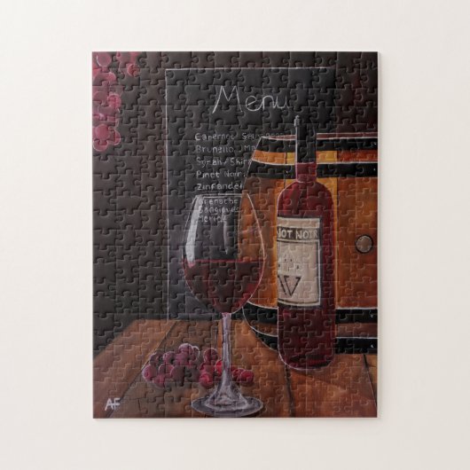 Rode wijnschilderij van Alfred Fox Legpuzzel (Verticaal)