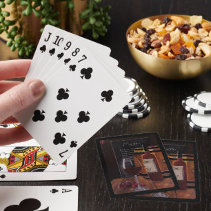 Rode wijnschilderij van Alfred Fox Pokerkaarten