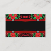 Rode wijnstok Rozen op zwarte tafel Plaatskaartje (Achterkant)