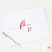 Rode Wijnstokken Dank Je Ronde Sticker (Envelop)