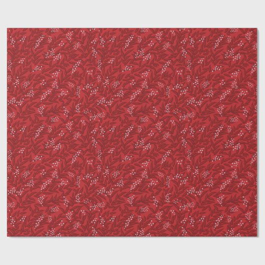 Rode wijnstokken en bessen - Kerstmis Cadeaupapier (Vlak)