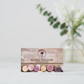 rode wijnvlek wijnglas | Kurken op tafel Visitekaartje (Staand voorkant)