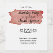 Rode wijnvlek wijnmakerij verjaardagsfeestje wijn etiket (Enkel label)