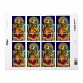 RODE WIJNWAXZEEMONOGRAM/ANTIEK TAROTS ETIKET (Full Sheet)