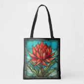 Rode Wildbloem in Glas in lood Tote Bag (Voorkant)
