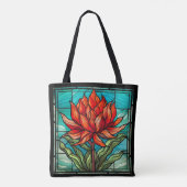 Rode Wildbloem in Glas in lood Tote Bag (Achterkant)