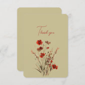 Rode Wildbloemen Dank u huwelijksgeschenk (Voorkant / Achterkant)