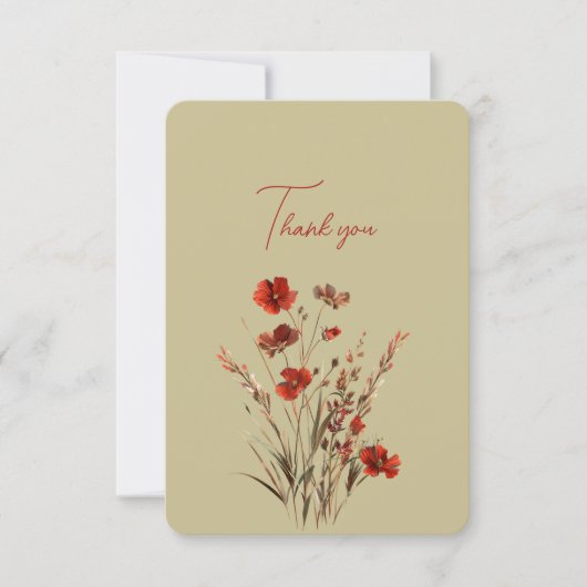 Rode Wildbloemen Dank u huwelijksgeschenk (Voorkant)
