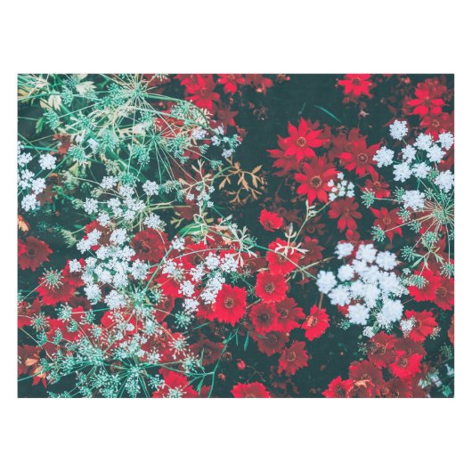 Rode Wildbloemen Kunstwerk | Tablecloth Tafelkleed (Voorkant (Horizontaal))