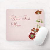 Rode wilde bloem muismat (Met muis)