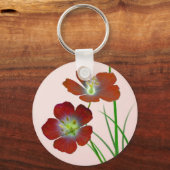 Rode wilde bloem sleutelhanger (Voorkant)
