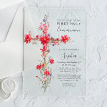 Rode Wilde Bloemen Bloemkruis Eerste Communie