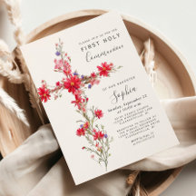 Rode Wilde Bloemen Bloemkruis Eerste Communie