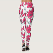 Rode wilde bloemen leggings (Achterkant)