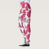 Rode wilde bloemen leggings (Links)