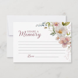 Rode wilde bloemen rouwkaart Herinnering delen RSVP Kaartje