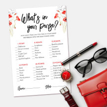 Rode wilde bloemen | What's In Your Purse spel