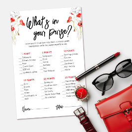 Rode wilde bloemen | What's In Your Purse spel