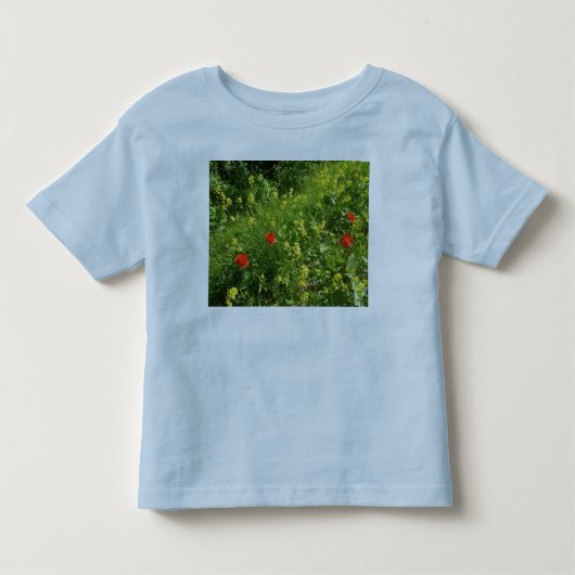 Rode Wilde Bloemenweide Peuter T-Shirt (Voorkant)