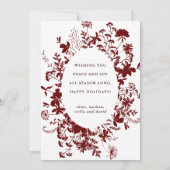 Rode Wildflower Silhouet Kerstmis Foto Feestdagenkaart (Achterkant)