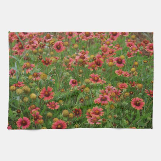 Rode Wildflowers Keukenhanddoek Rode bloemen (Horizontaal)