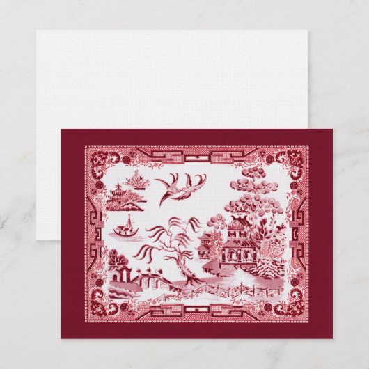 rode wilg uitnodiging (Voorkant / Achterkant)