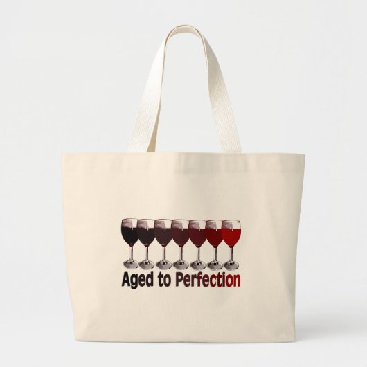 Rode wine Birthday Grote Tote Bag (Voorkant)