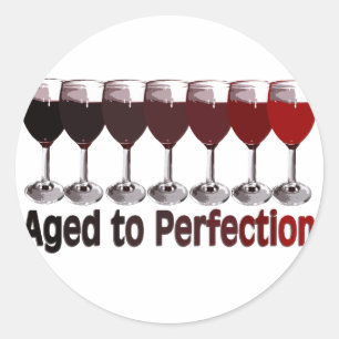 Rode wine Birthday Ronde Sticker