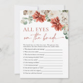 Rode Winter Alle Ogen Op De Bruid Bruidsspel Kaart (Voorkant)