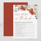 Rode Winter Alle Ogen Op De Bruid Bruidsspel Kaart (Voorkant / Achterkant)