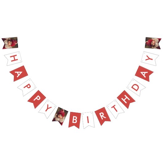 Rode Winter Beer & Sneeuwmannen Happy Birthday Vlaggetjes (Alle)