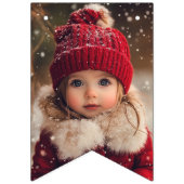 Rode Winter Beer & Sneeuwmannen Happy Birthday Vlaggetjes (Eerste vlag)