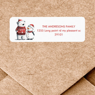 Rode Winter Beer & Sneeuwmannen Winter Wonderlan Etiket