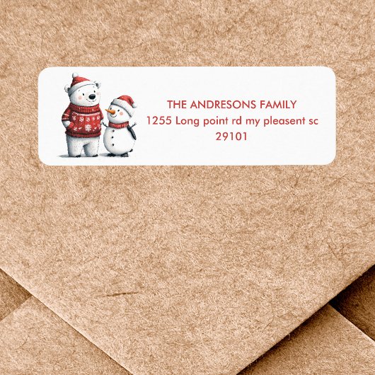 Rode Winter Beer & Sneeuwmannen | Winter Wonderlan Etiket