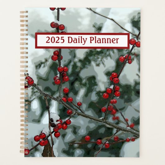 Rode Winter Berries Dagelijkse Planner (Voorkant)