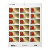 Rode Winter Bloem Kerstmis Adreslabel Etiket (Full Sheet)