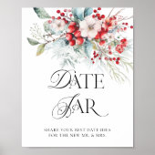 Rode Winter Bloemen Bruids Datum Nacht Ideeën Datu Poster (Voorkant)