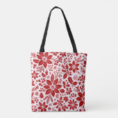 Rode Winter Bloemenprint Tote Bag (Achterkant)