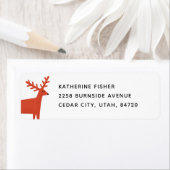 Rode winter bosrijke rendieren. Kerstvakantie Etiket (Insitu)