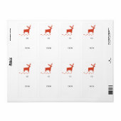 Rode winter bosrijke rendieren. Kerstvakantie Etiket (Full Sheet)