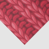 Rode Winter Breipat Wol Patroon Tissuepapier (Detail)