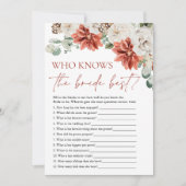 Rode winter die weet de bruid beste bruids spel kaart (Voorkant)