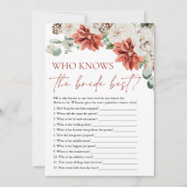 Rode winter die weet de bruid beste bruids spel kaart