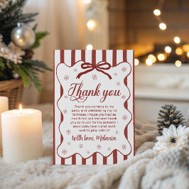 Rode Winter Eerste Verjaardag Dankjewellkaart Kaart