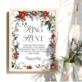 Rode Winter Evergreen Ring Hunt Vrijgezellenfeest Poster