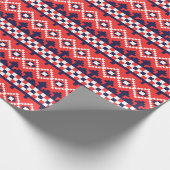 Rode Winter Fair Isle kerstcadeau Cadeaupapier (Hoek)