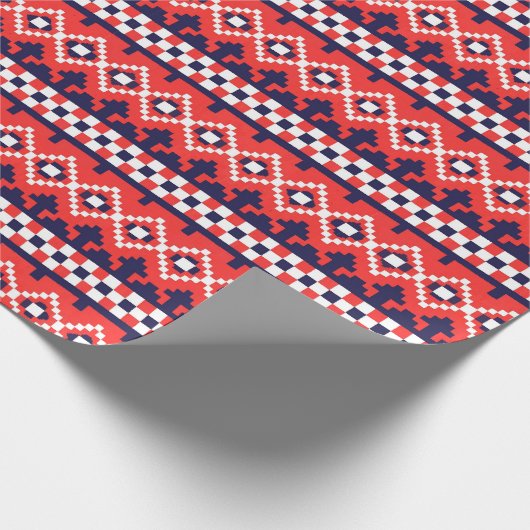 Rode Winter Fair Isle kerstcadeau Cadeaupapier (Hoek)