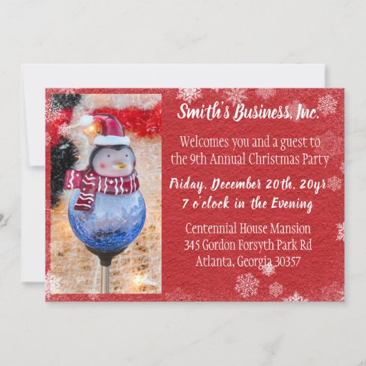 Rode Winter Fotobedrijf Kerstfeest Kaart (Voorkant)