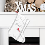 Rode Winter Kardinaal Gepersonaliseerde Kerst Kleine Kerstsok<br><div class="desc">Voeg een vleugje natuur-geïnspireerde charme toe aan uw kerstinterieur met deze aangepaste vakantiestok met elegante waterverf-kunstwerken van een rode kardinaalvogel, gelegen tussen witte berkenbomen. Ontworpen in een klassiek winterbosthema, combineert deze kous stijlvol kalligrafiescript met een trendy typografische stijl voor een persoonlijke touch. Dit ontwerp is ideaal voor een feestelijke aangepaste...</div>